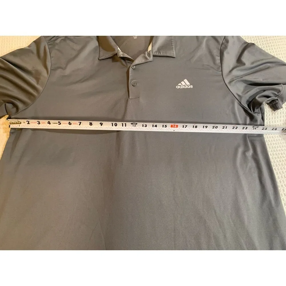 Adidas Golf Mens Shirt 2XL Gray‎ Short Sleeve Polo